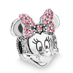 【Moments】Disn** Pan Minnie Mouse Charm Mickey charm zirconia 925 Silver clip bracelet 797495CZ 797496CZS