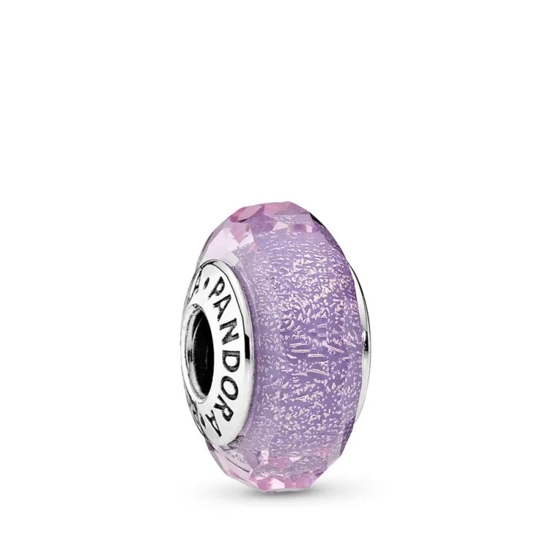 【Moments】Pan Faceted Purple Murano Glass Charm 925 silver for pan 791651