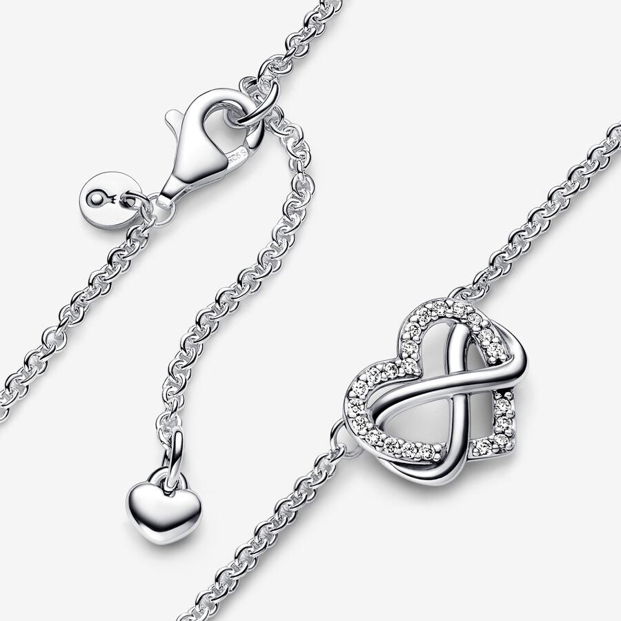 PAN Sparkling Infinity Heart Collier Necklace 925 silver for women diamond  392666C01