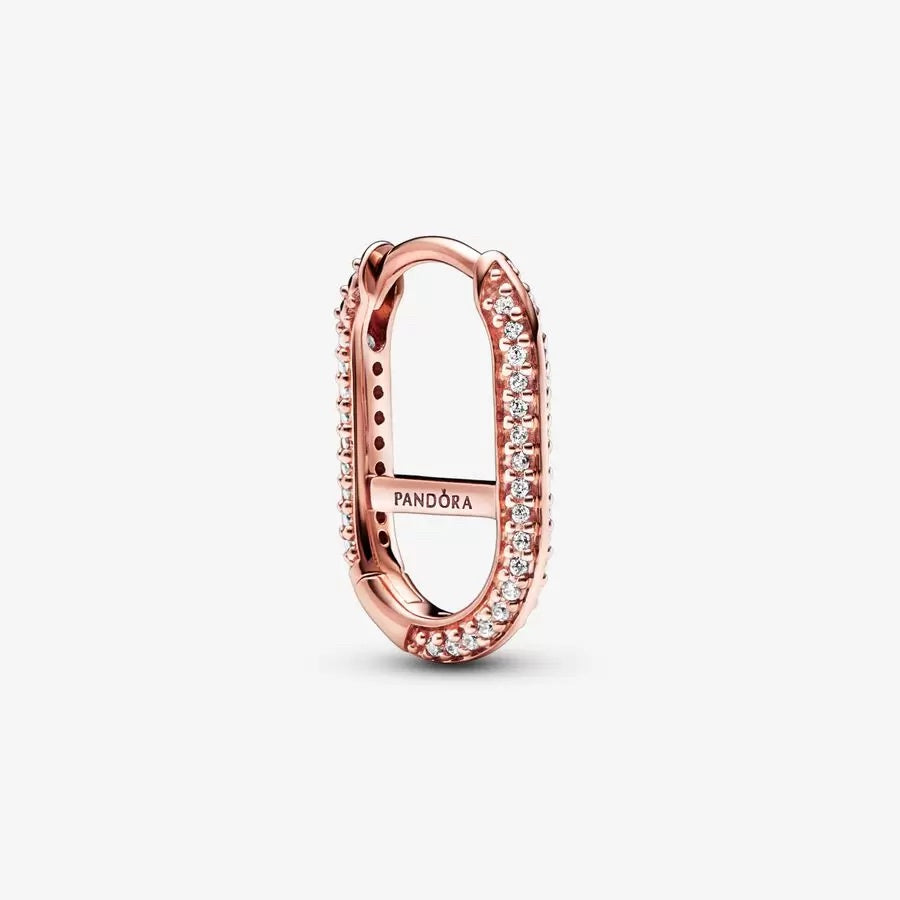 Pan ME Pavé Single Link Earring S925 rose gold Sterling silver Simple fit for both 269682C01 289682C01 299682C01