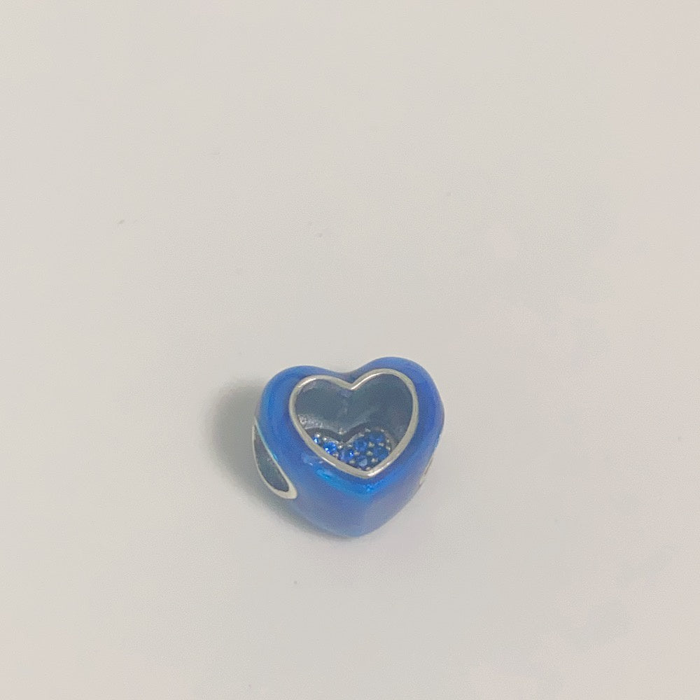 【Moments】Pan Blue Spinnable Heart Charm 792750C01 925 Silver Sterling silver My favorite PERSON