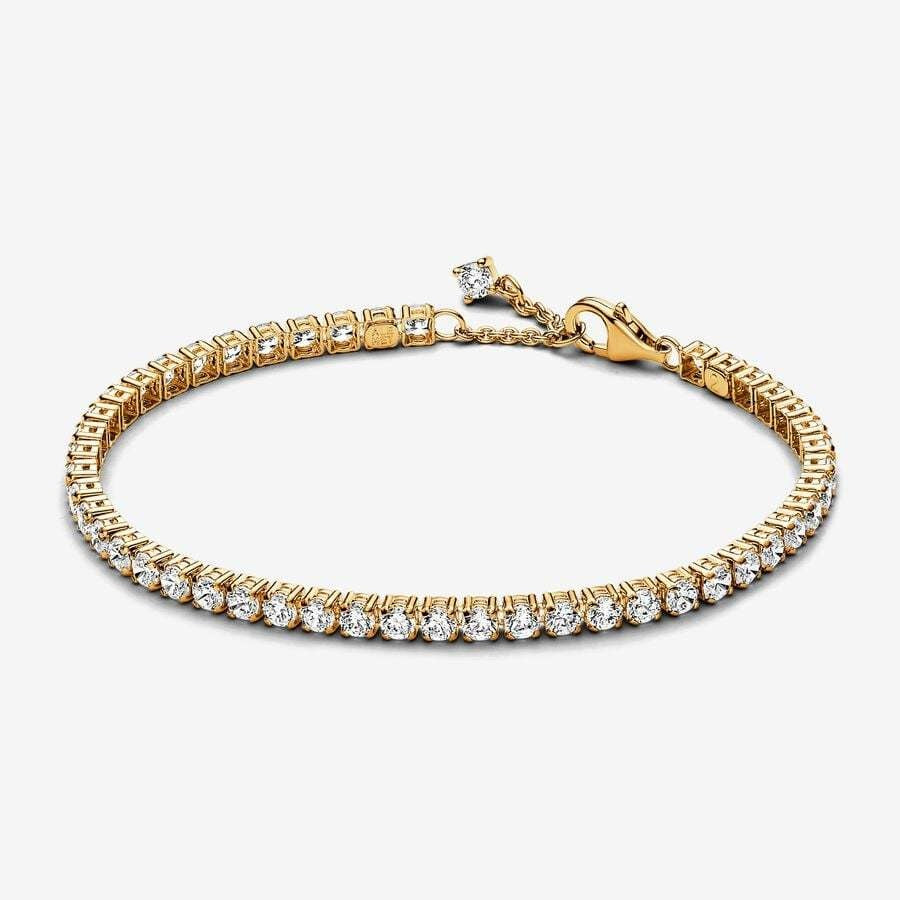 PAN Sparkling Tennis Bracelet Gold 561469C02 561469C03 561469C01 Yellow Green Classic bracelet