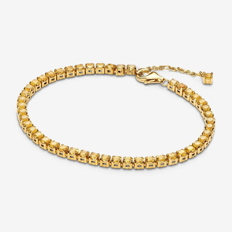 PAN Sparkling Tennis Bracelet Gold 561469C02 561469C03 561469C01 Yellow Green Classic bracelet