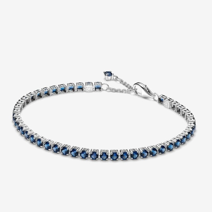 PAN Sparkling Tennis Bracelet 925 silver Pink blue 591469C01 Classic zircon bracelet 599416C01