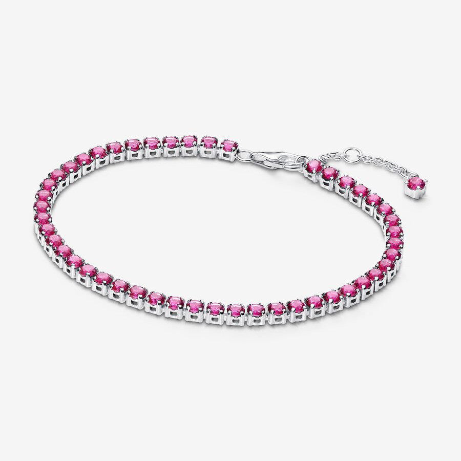 PAN Sparkling Tennis Bracelet 925 silver Pink blue 591469C01 Classic zircon bracelet 599416C01