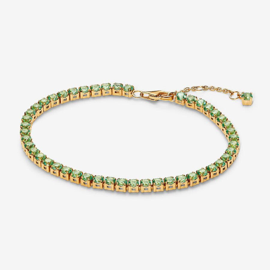 PAN Sparkling Tennis Bracelet Gold 561469C02 561469C03 561469C01 Yellow Green Classic bracelet