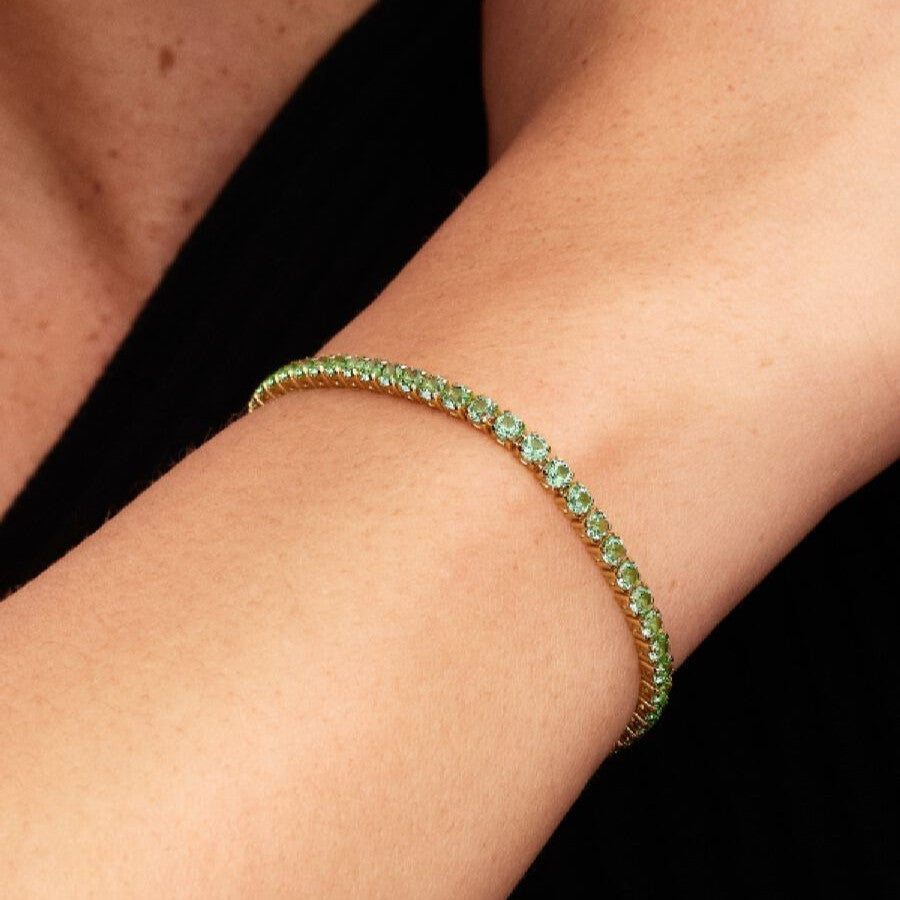 PAN Sparkling Tennis Bracelet Gold 561469C02 561469C03 561469C01 Yellow Green Classic bracelet