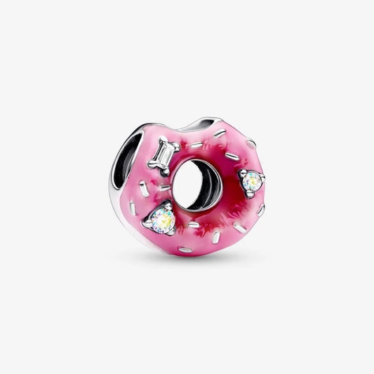 【Moments】 Pan Sparkling Sprinkled Donut Charm 792596C01 Sterling silver 925 silver pink