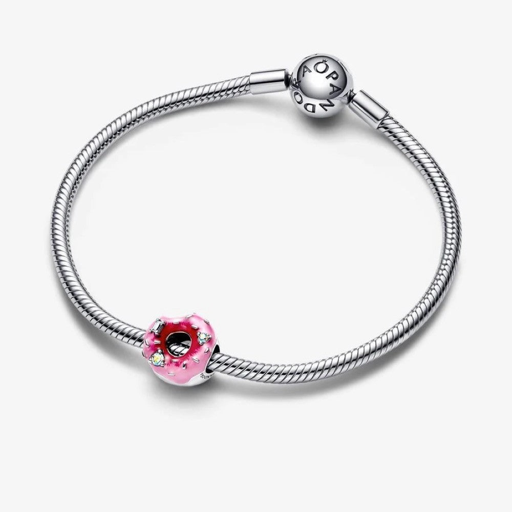 【Moments】 Pan Sparkling Sprinkled Donut Charm 792596C01 Sterling silver 925 silver pink