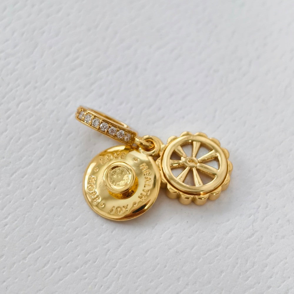 【ME｜Moments】PAN Happy Birthday Cake Dangle Charm Gold DIY Perfect luck for 763787C01
