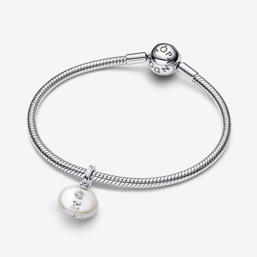 【ME｜Moments】Pan Treated Freshwater Cultured Baroque Pearl Mom Dangle Charm 925 Silver 793783C01