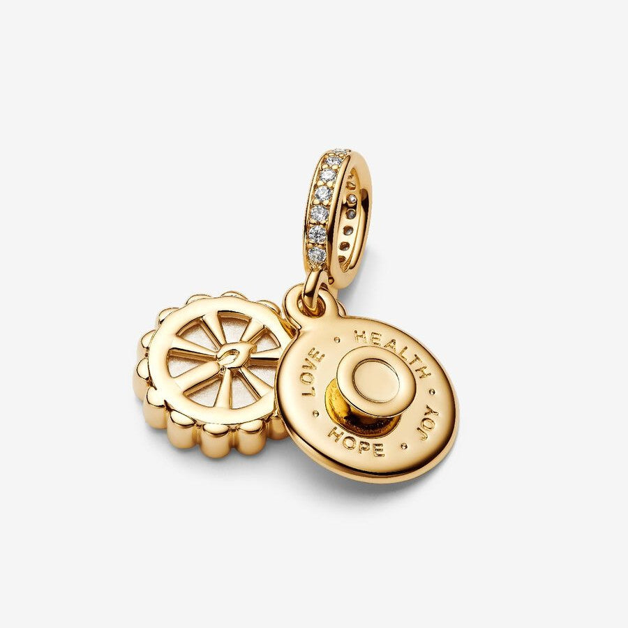 【ME｜Moments】PAN Happy Birthday Cake Dangle Charm Gold DIY Perfect luck for 763787C01