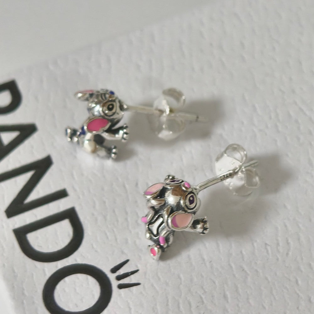PAN Disney Stitch & Angel Stud Earrings 293741C01 Cartoon small Hypoallergenic Sterling silver Lilo