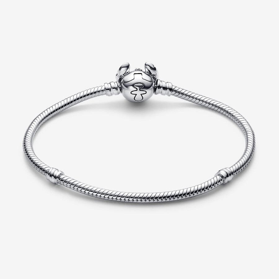 【MOMENTS】PAN Disney Stitch Snake Chain Bracelet 593738C01 925 Sterling Silver Cute cartoon
