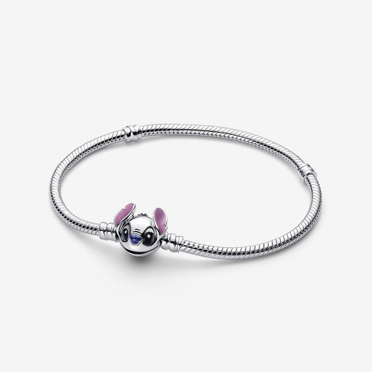 【MOMENTS】PAN Disney Stitch Snake Chain Bracelet 593738C01 925 Sterling Silver Cute cartoon