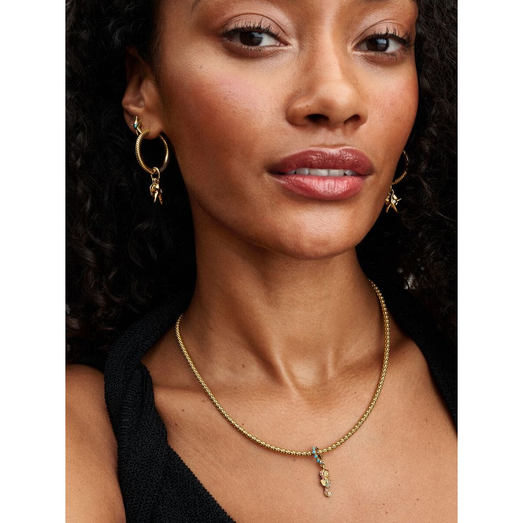 【ME｜Moments】PAN Seahorse Dangle Charm Gold DIY Perfect luck for 763895C01 blue pink marine life