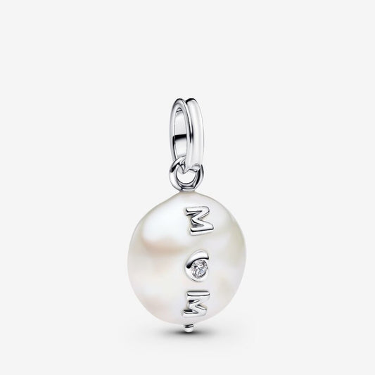 【ME｜Moments】Pan Treated Freshwater Cultured Baroque Pearl Mom Dangle Charm 925 Silver 793783C01