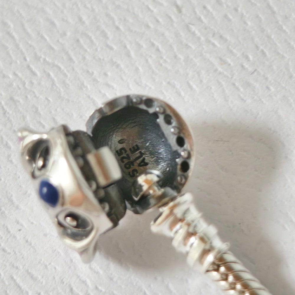 【MOMENTS】PAN Disney Stitch Snake Chain Bracelet 593738C01 925 Sterling Silver Cute cartoon