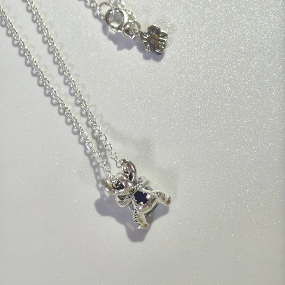PAN Disney Stitch Collier Necklace 393743C01 crystal 925 silver for girl gift Cute cartoon