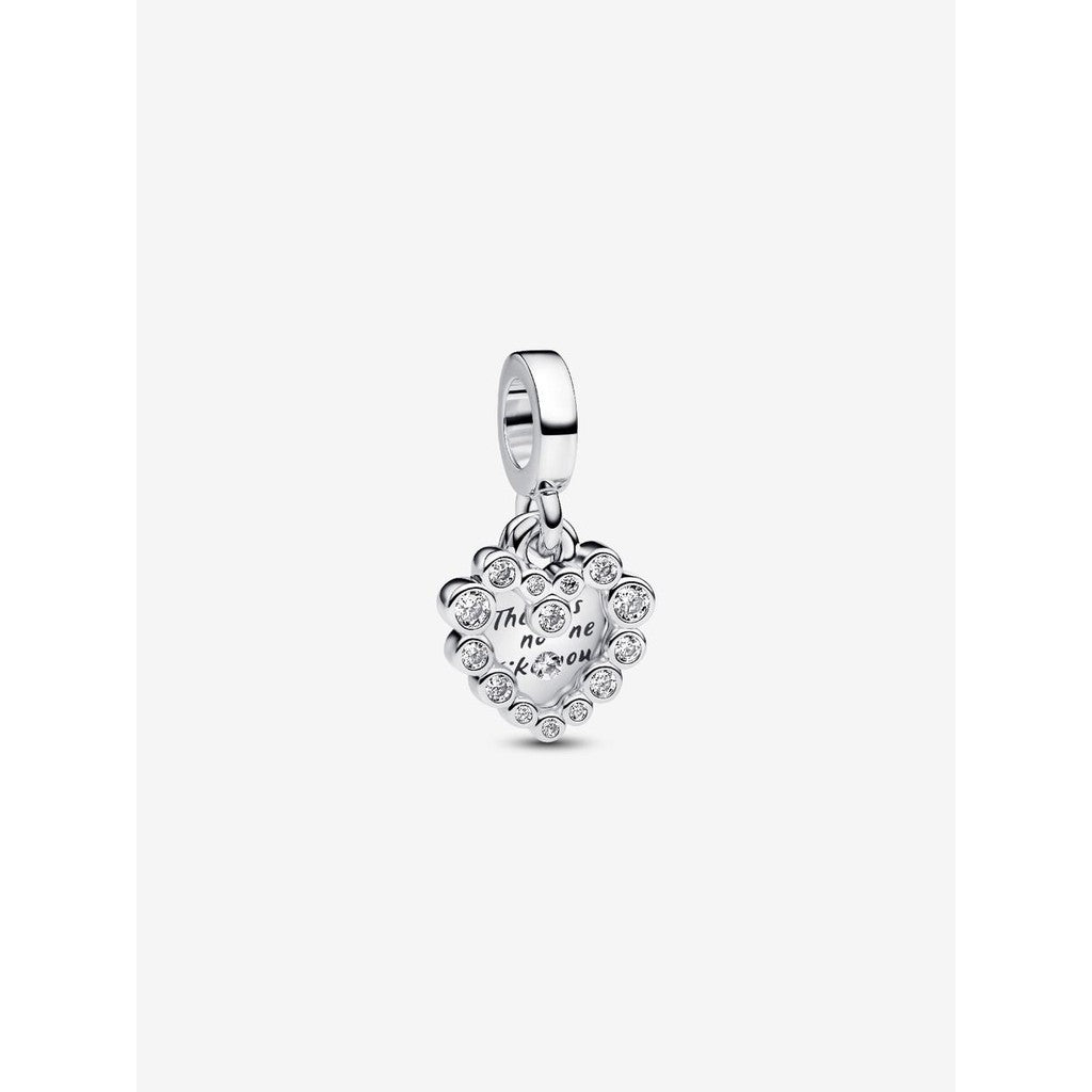 【Moments】 Pan Sparkling Heart Double Dangle Charm 763765C01 793765C01