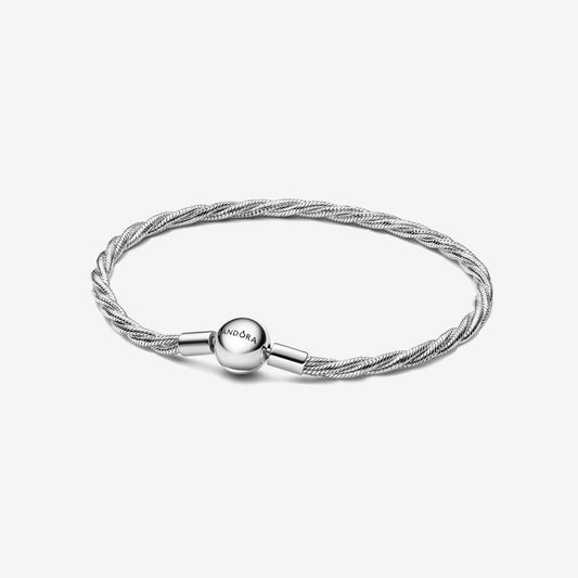 【Moments】PAN Round Pandora Clasp Twisted Snake Chain 593757C00 Sterling silver 925 silver