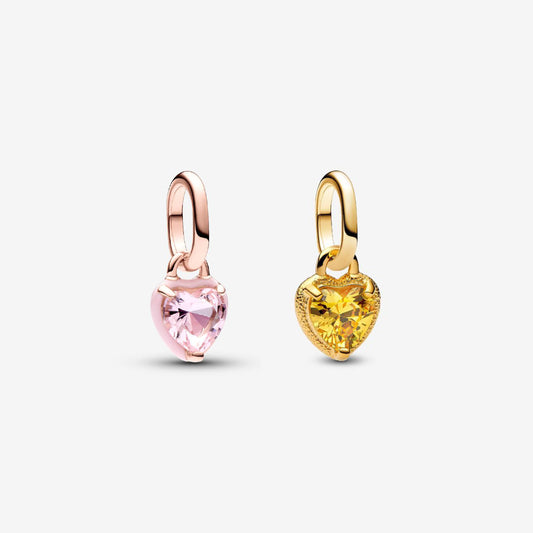 【ME/Moments】 Pan Heart Mini Dangle Charm Pink rose gold Gold yellow 763862C01 783042C01 pendant