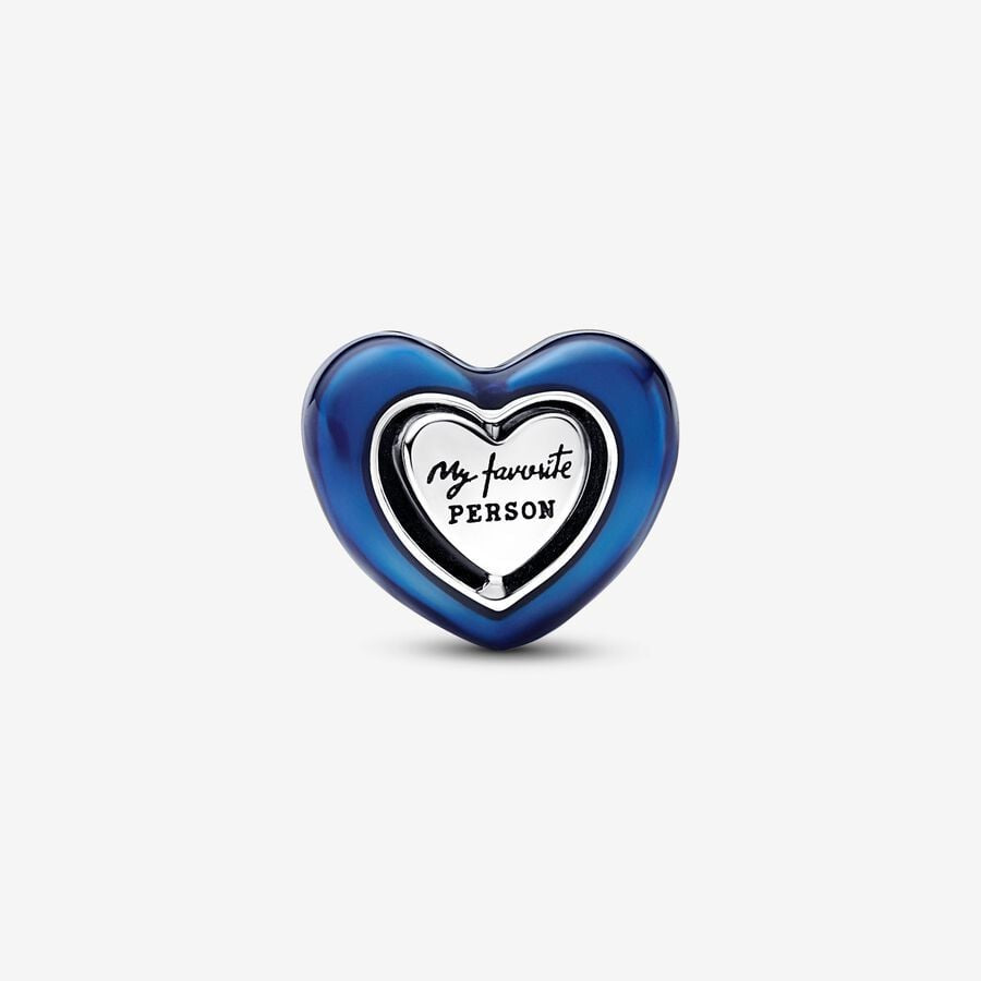 【Moments】Pan Blue Spinnable Heart Charm 792750C01 925 Silver Sterling silver My favorite PERSON