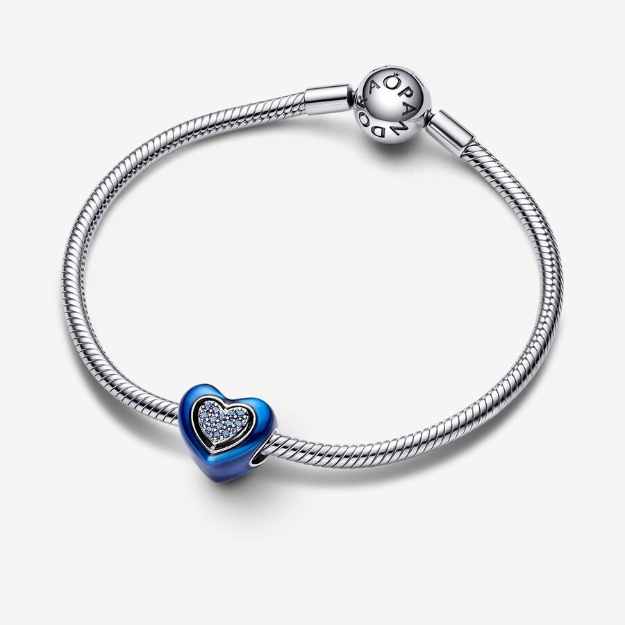 【Moments】Pan Blue Spinnable Heart Charm 792750C01 925 Silver Sterling silver My favorite PERSON