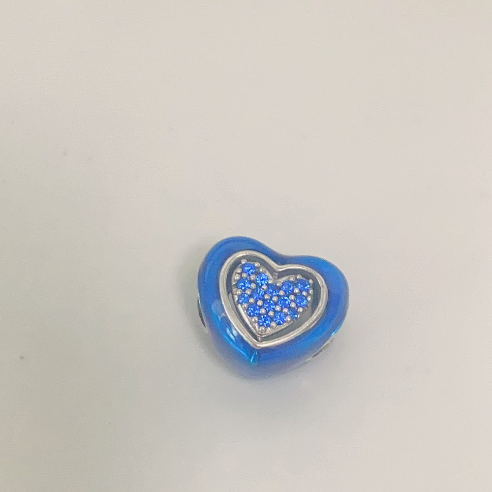 【Moments】Pan Blue Spinnable Heart Charm 792750C01 925 Silver Sterling silver My favorite PERSON