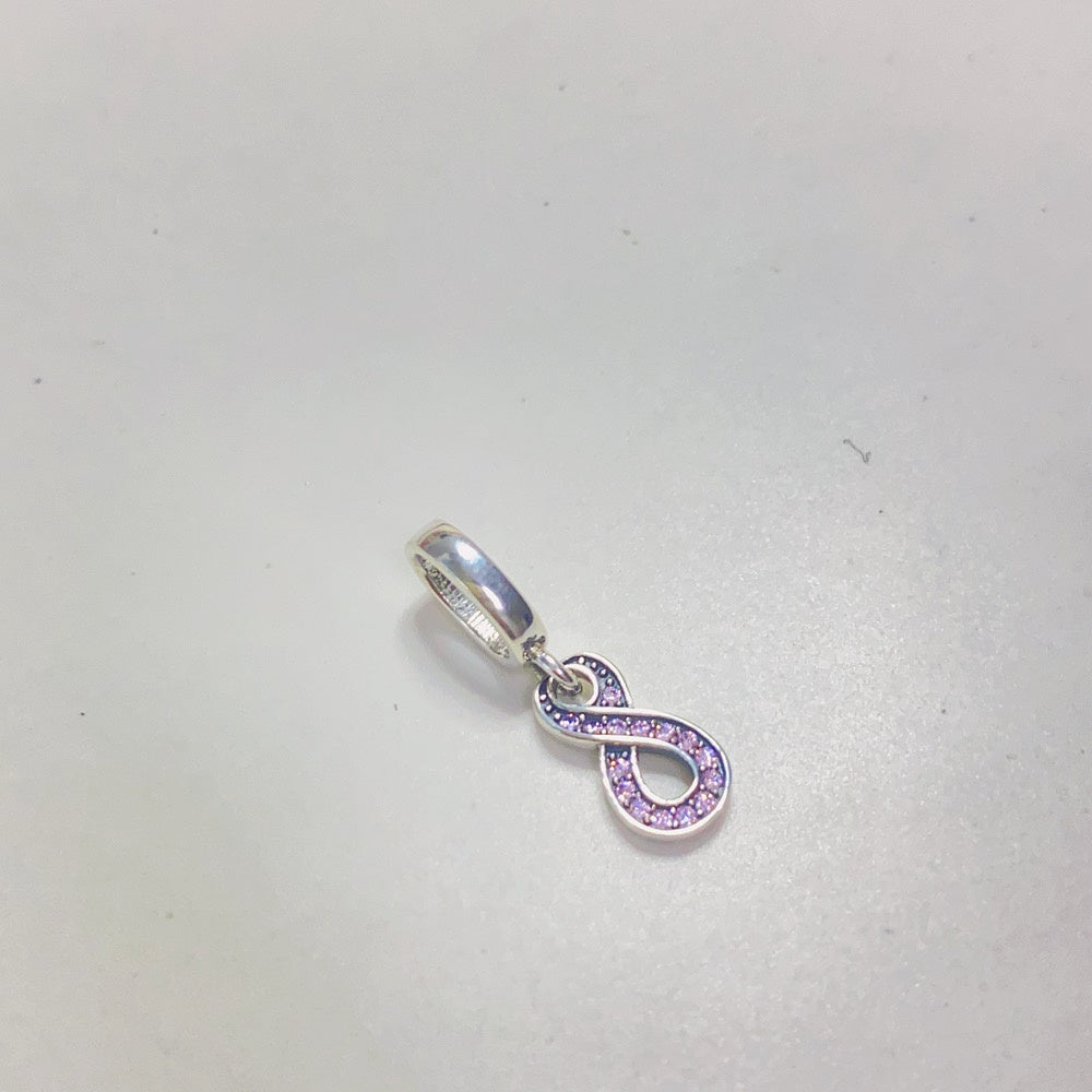 【Moments】Pan Sparkling Infinity Dangle Charm 792766C01 925 Silver Pink pendant