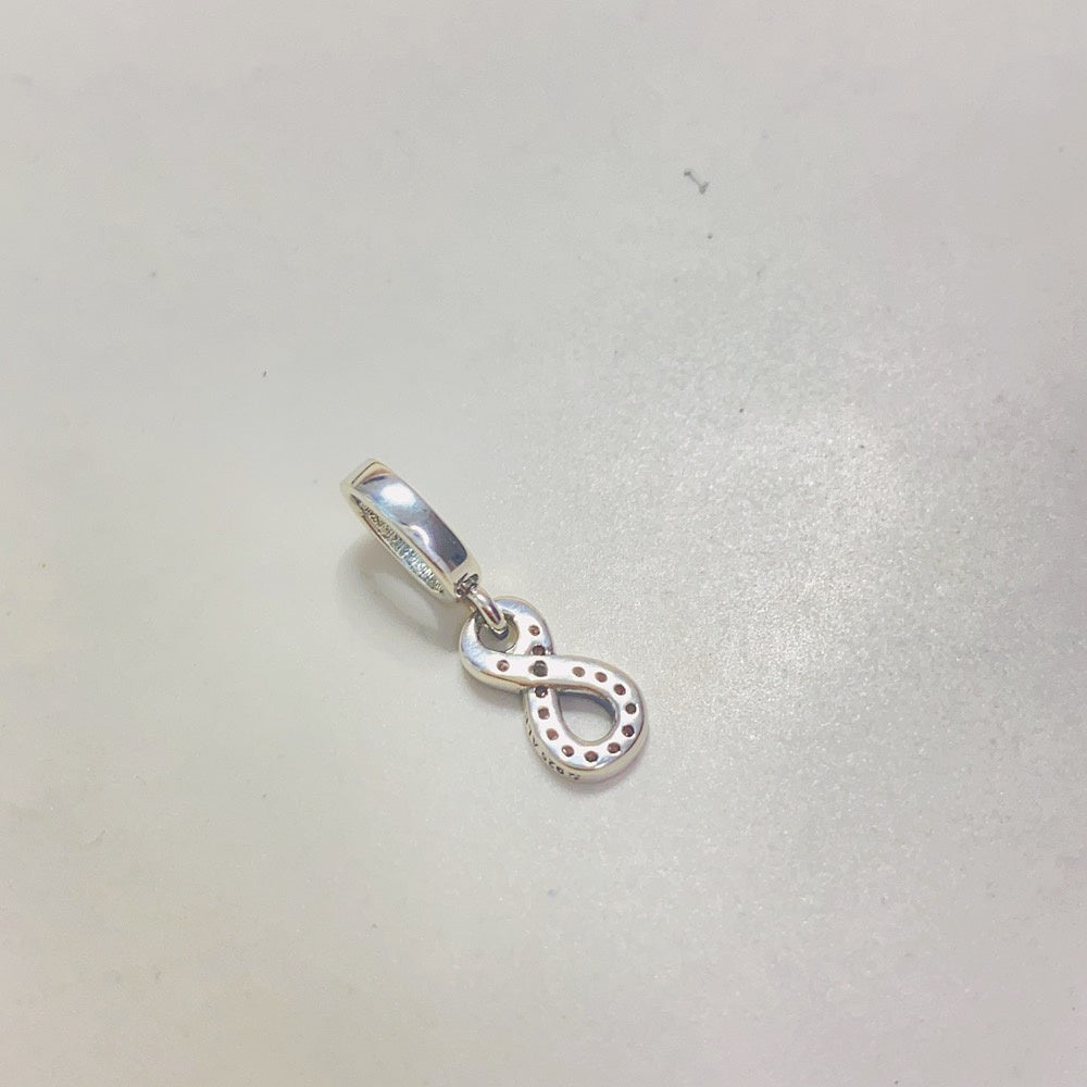 【Moments】Pan Sparkling Infinity Dangle Charm 792766C01 925 Silver Pink pendant