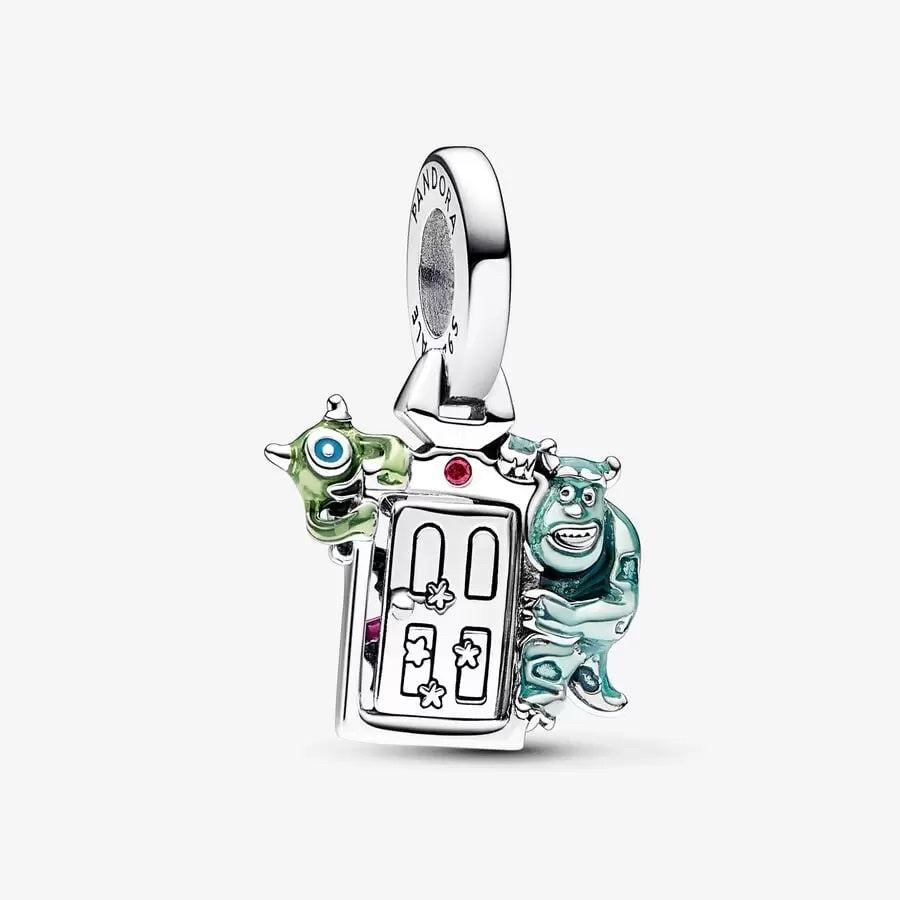 【Moments】Pan Pixar Monsters, Inc. Door Dangle Charm pendant 792758C01 925 silver film green  cartoon