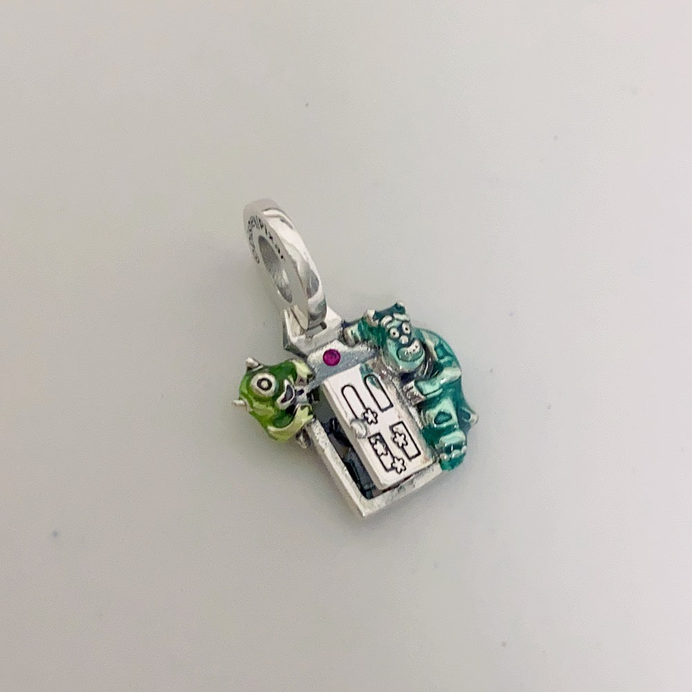 【Moments】Pan Pixar Monsters, Inc. Door Dangle Charm pendant 792758C01 925 silver film green  cartoon