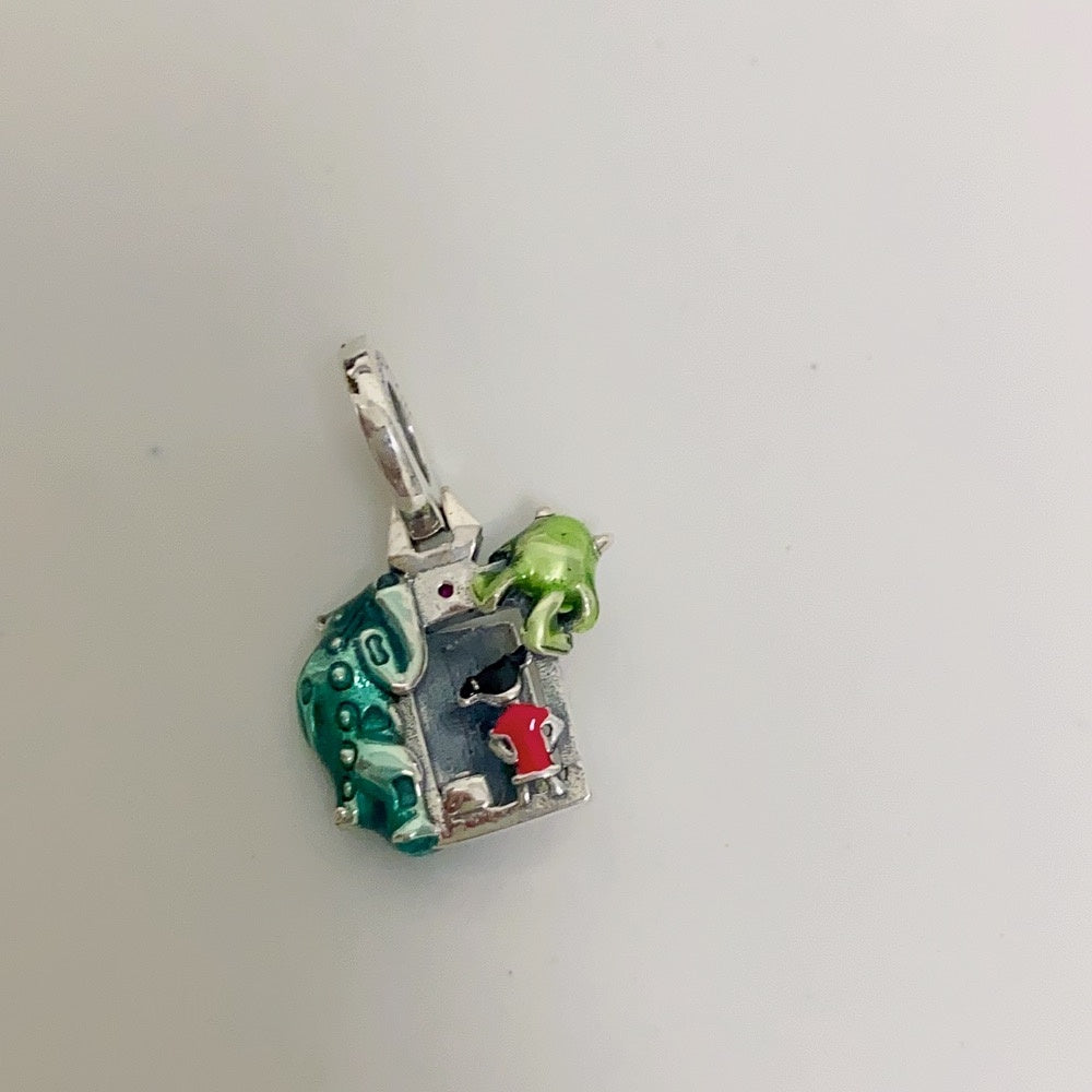 【Moments】Pan Pixar Monsters, Inc. Door Dangle Charm pendant 792758C01 925 silver film green  cartoon