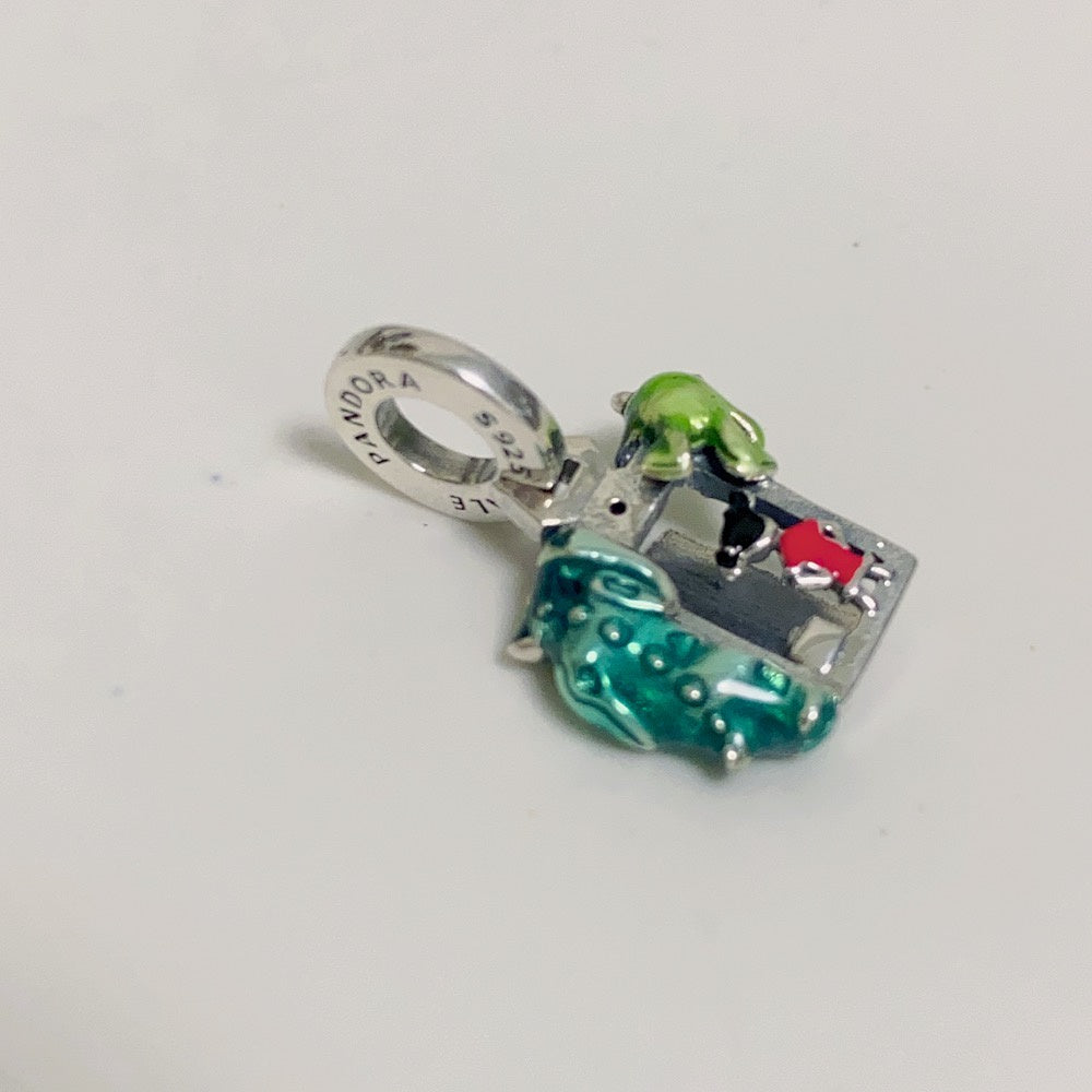 【Moments】Pan Pixar Monsters, Inc. Door Dangle Charm pendant 792758C01 925 silver film green  cartoon