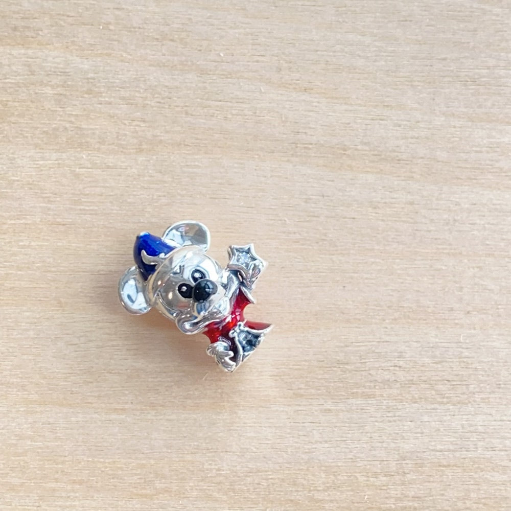 【Moments】Pan Dis**y Sorcerer Apprentice Mickey Charm 792954C01 925 silver pandant cute cartoon