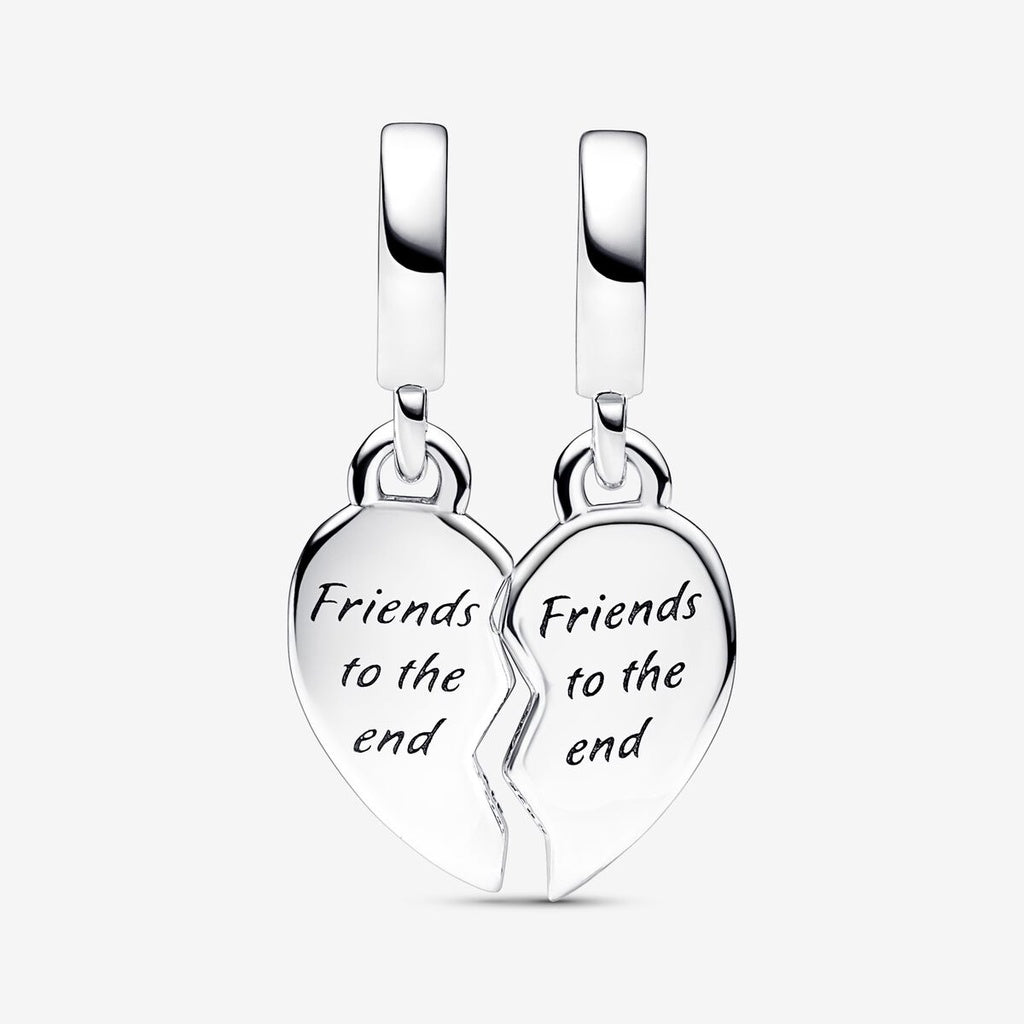 【Moments】Friends Splittable Heart Dangle Charm 792743C01 925 Silver 2in1 pendant Friends to the end