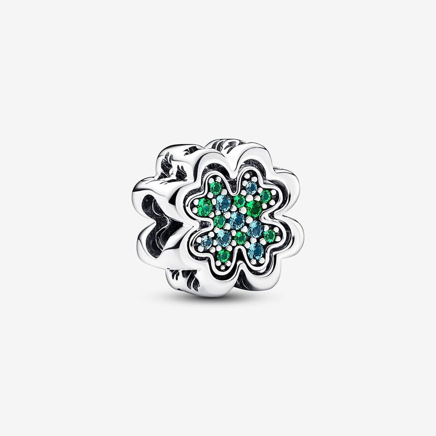 【Moments】Pan Splittable Four Leaf Clover Charm 792752C01 925 silver Green 2in1