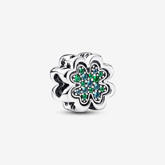 【Moments】Pan Splittable Four Leaf Clover Charm 792752C01 925 silver Green 2in1