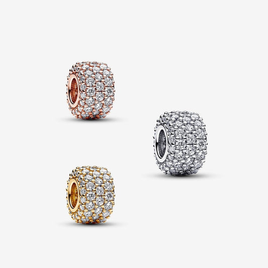 【Moments】PAN Sparkling Pavé Triple-row Charm 792820C01 782820C01 rose gold 925 Silver pendant