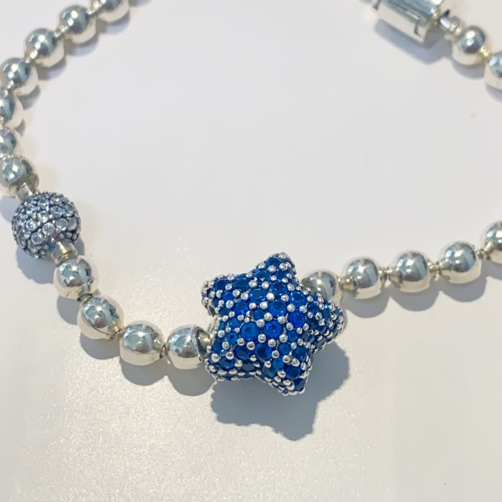 【Moments】Pan Bold Pavé Star Charm 793026C01 925 silver blue pandant sapphire Star