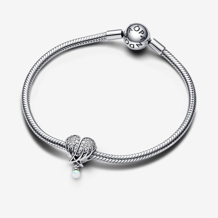 【Moments】Pan Sparkling Angel Wings & Heart Charm 792980C01 925 silver wings Orbo pandant