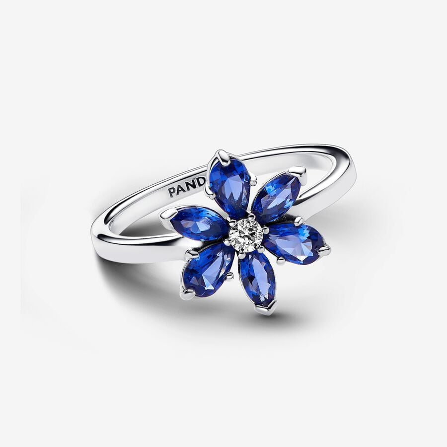 PAN Sparkling Blue Herbarium Cluster Ring 193000C01 925 Sterling silver classic blue stone