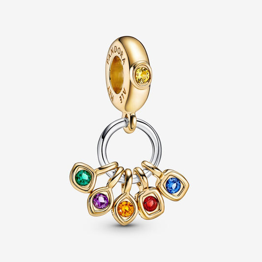 【Moments】PAN Mar The Avengers Infinity Stones Dangle Charm gold pendant 760774C01 cartoon gold