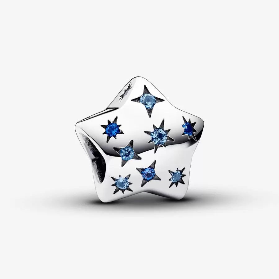 【Moments】Pan Bold Sparkling Star Charm 792974C01 925 silver Blue