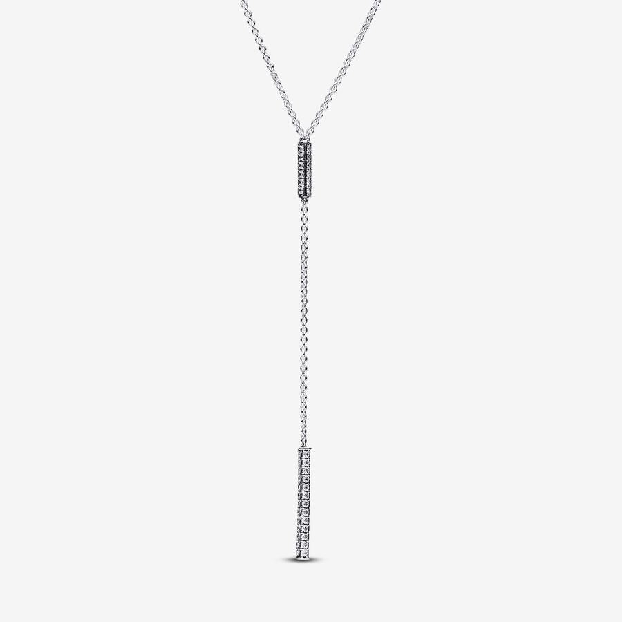 PAN Timeless Pavé  Prism Drop Necklace Elevated Shimmer  393013C01 Shapes Y-Necklace 925 silver