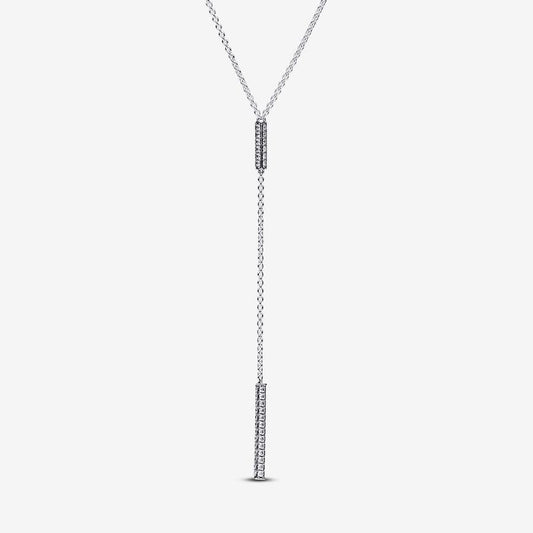 PAN Timeless Pavé  Prism Drop Necklace Elevated Shimmer  393013C01 Shapes Y-Necklace 925 silver