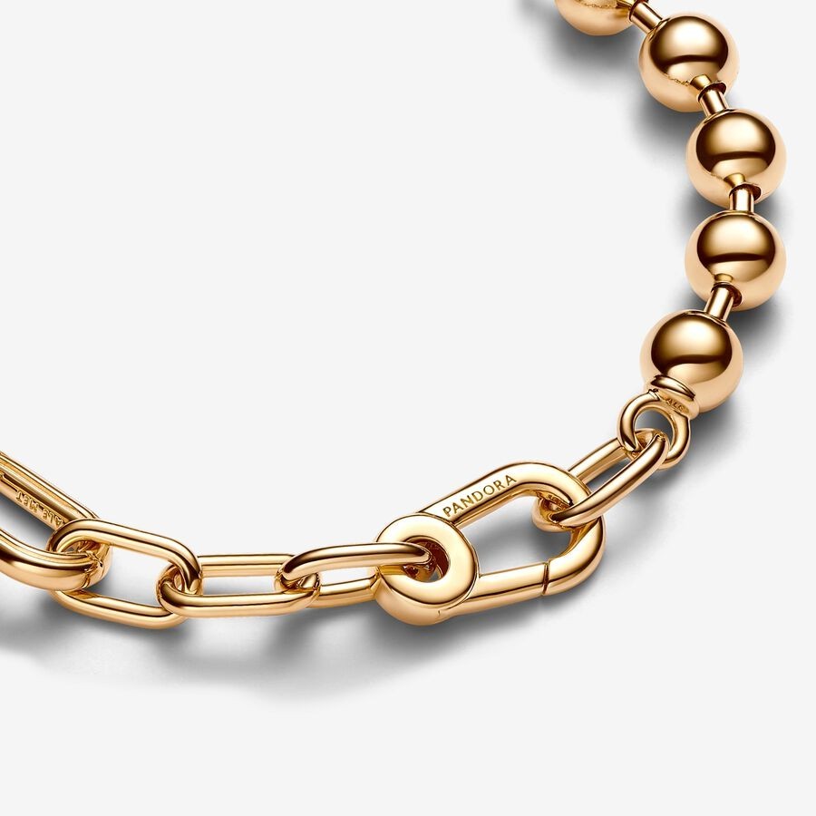 【ME】【ESSENCE】PAN ME Metal Bead & Link Chain Bracelet  562793C00 gold