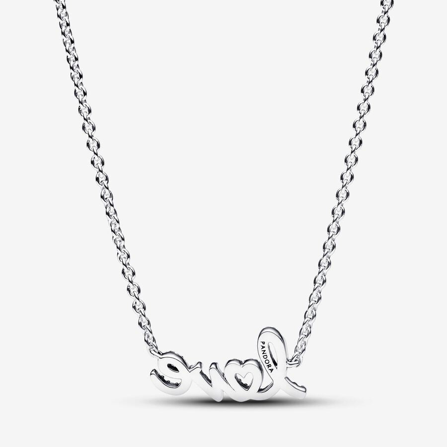 PAN Sparkling Handwritten Love Collier Necklace  393076C01 Sterling silver 925 silver letter LOVE