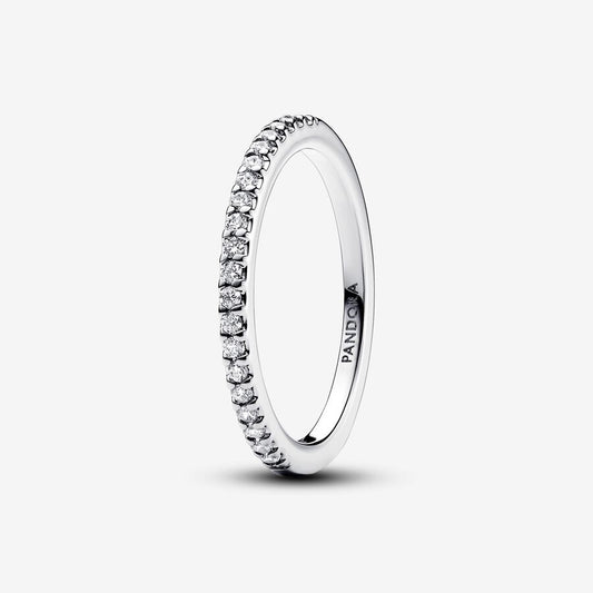 PAN TSparkling Band Ring 192999C01 925 Sterling silver Simple Simulated Diamond Stackable Ring